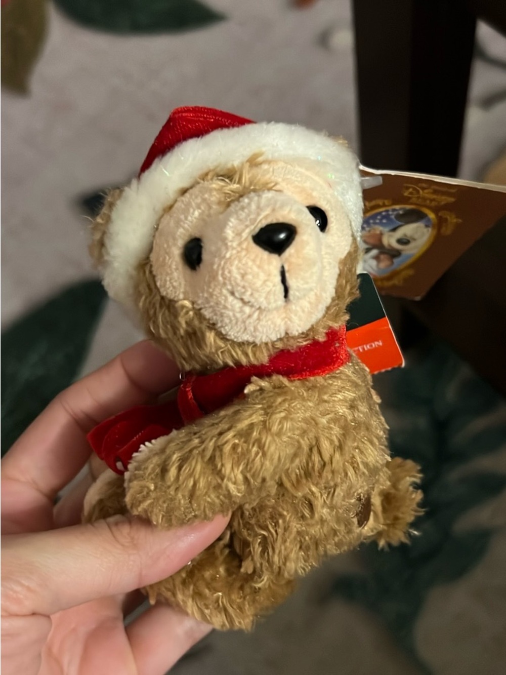 Disney Duffy Bear Plush with Red Santa Hat and Red Ribbon - Picture 2 of 2